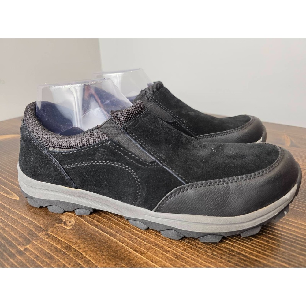 George Men's Shoes Size 9 Black Suede Slip On Casual Memory Foam Sneakers